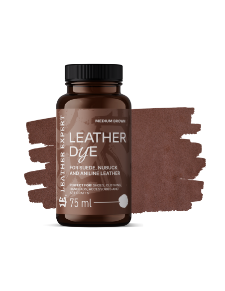 Βαφή Δερμάτινης Σουέτ Καφέ Μεσαία Leather Expert, Χρώμα για σουέτ, νουμπάκ, ανιλίνη 75ml