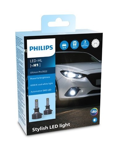 Set 2 LED Bulbs H1 Philips Ultinon Pro3022 HL...