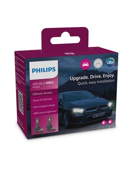 Set of 2 HIR2 Philips Ultinon Access 2500 12V LED Bulbs