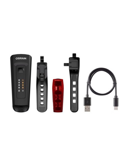 Bike Light Set, front and rear, brightness up to 100m, Osram LEDsBIKE RACE 100Set