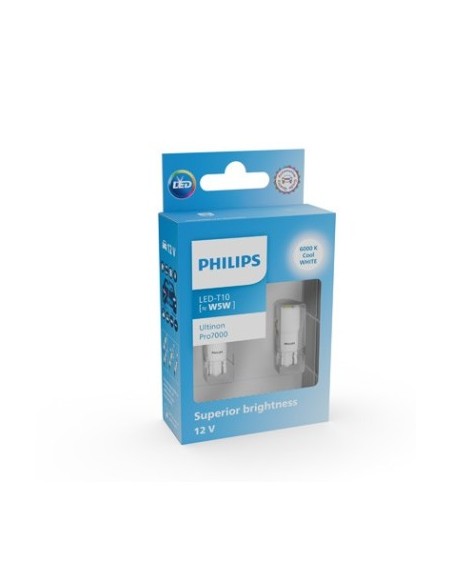 Set 2 car bulbs White W5W Philips Ultinon Pro7000 SL 6000K signaling