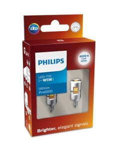 Set of 2 White W5W Philips Ultinon Pro6000 LED Car...