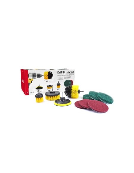 Set of 10 adaptable cleaning brushes for drill Amio