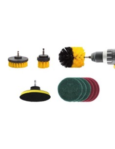 Set of 10 adaptable cleaning brushes for drill Amio 2
