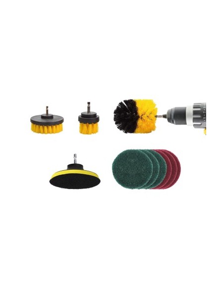Set of 10 adaptable cleaning brushes for drill Amio