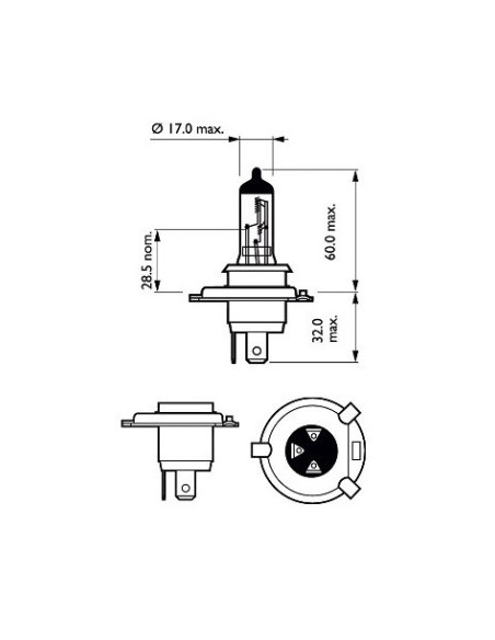 H4 Bulb 12V 60/55W PHILIPS