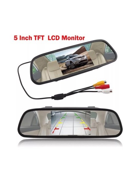 5" AHD Car Display on Rearview Mirror