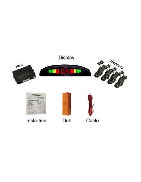 Front and rear parking sensors with 8 sensors and LED display