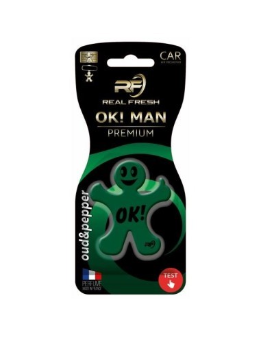Αρωματικό αυτοκινήτου Real Fresh, OK!MAN Premium Πολυμερές Oud&Pepper