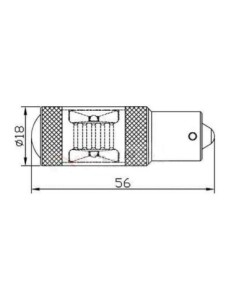 Led авто Жълт 30W BA15S 12-24V Canbus с LED CREE 2