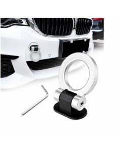 Racing Car Decoration Tow Hook Mounted on Base, Silver 2