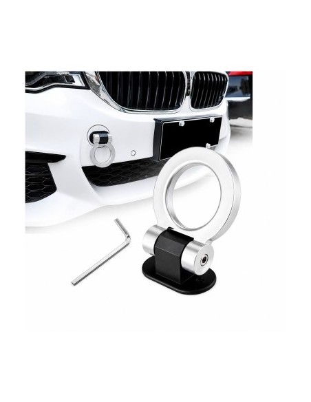 Racing Car Decoration Tow Hook Mounted on Base, Silver