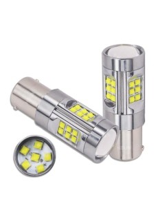 Led авто БЯЛ 150W BA15S, 12V-24V Canbus 30 LED-ури CREE... 2