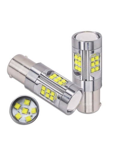 White LED Car 150W BA15S, 12V-24V Canbus 30...