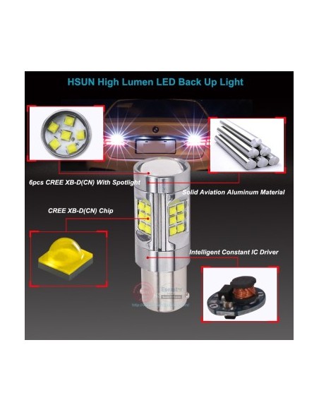 White LED Car 150W BA15S, 12V-24V Canbus 30 CREE 5W LEDs - 1156-150W