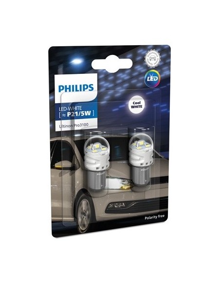 Set 2 LED car bulbs White P21/5W Philips Ultinon Pro3100 SL brake light / rear light