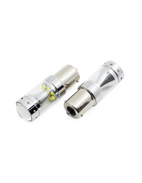 Led auto ROSU 60W BA15S Canbus cu leduri CREE