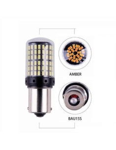 Car LED Canbus Orange, PY21W, BAU15S, 144 SMD, 12V 2
