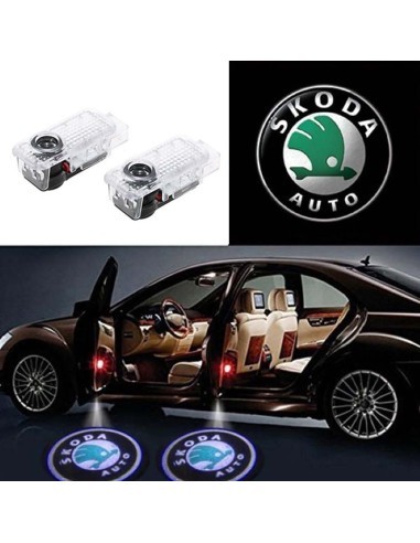 Set 2 Door Logo Lamps for Skoda Octavia,...