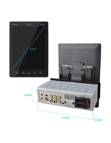 Player MP5 1DIN universal, Full HD with 9.5''...