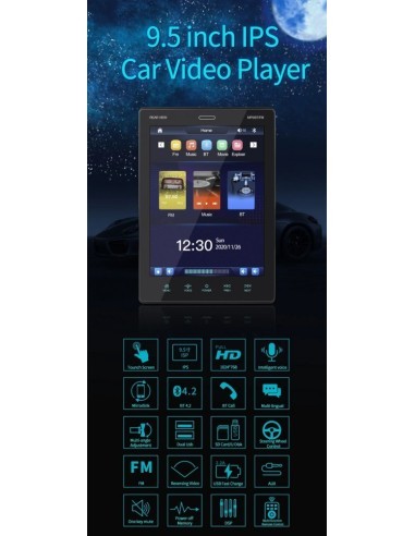 Player MP5 1DIN universal, Full HD with 9.5''...