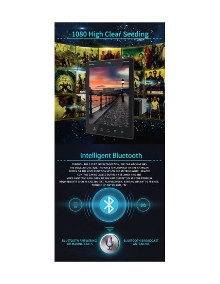 Player MP5 1DIN universal, Full HD with 9.5'' TFT touch screen, Bluetooth 9510
