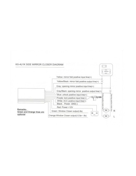 Automatic folding module for electric car mirrors