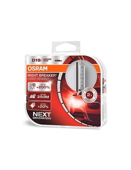 Set 2 Becuri Auto Xenon D1S OSRAM NIGHT BREAKER LASER Next Generation, +200%, 85V