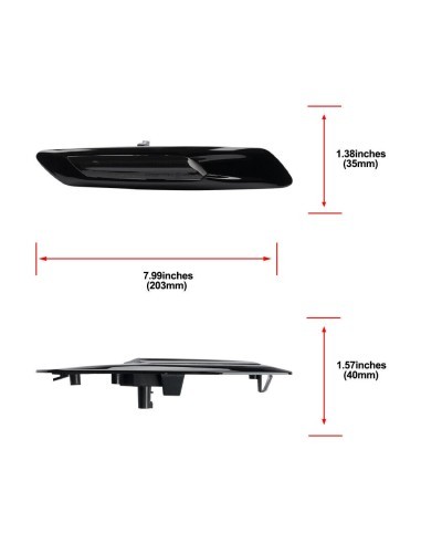 Set of 2 Black Dynamic Sequential LED Wing...