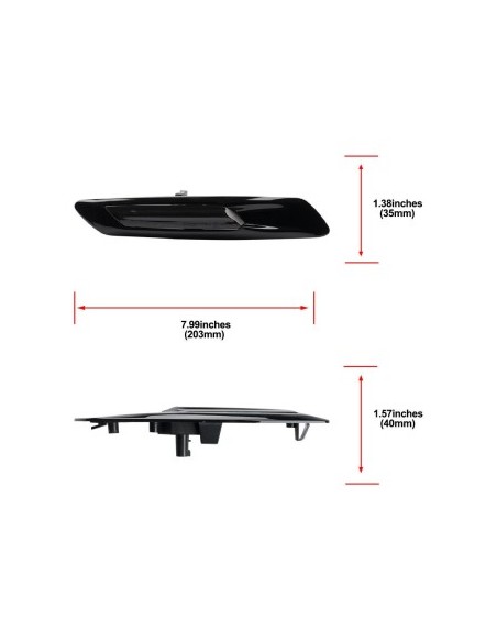 Set of 2 Black Dynamic Sequential LED Wing Indicators with Smoke Glass for BMW F10, F11, F07 without facelift
