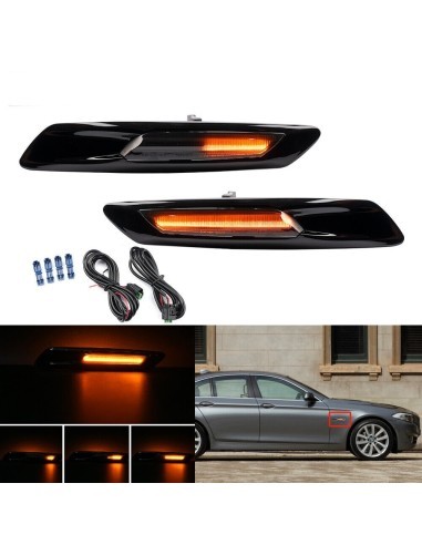 Set of 2 Black Dynamic Sequential LED Wing...