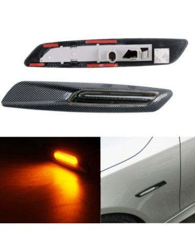 Set of 2 Carbon LED Wing Indicators for BMW...