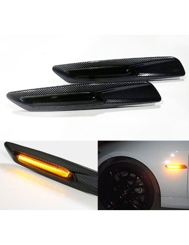 Set of 2 Carbon LED Wing Indicators for BMW...