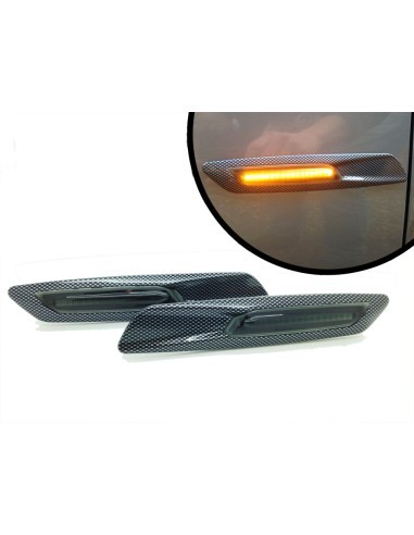 Set of 2 Carbon LED Wing Indicators for BMW...