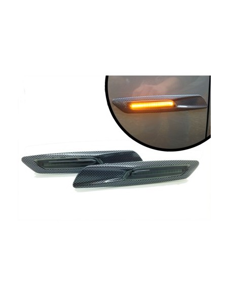 Set of 2 Carbon LED Wing Indicators for BMW E60, E61, E90, E91, E81, E82, E88