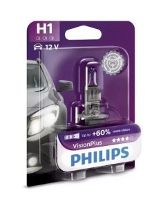 Philips H1 VisionPlus +60% Car Bulb 12V 55W