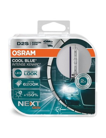 2 db Autós XENON D2S Osram Xenarc Eredeti Cool Blue Intense Next Gen +150% 85V 35W