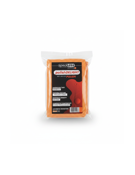 Speckless Polish Delight Microfiber Cloth Without Edges, 450gsm, 40x40cm, Orange
