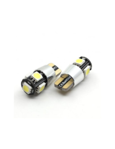 Led αυτοκινήτου T10, Λευκό με 5 SMD, Canbus με ψυγείο
