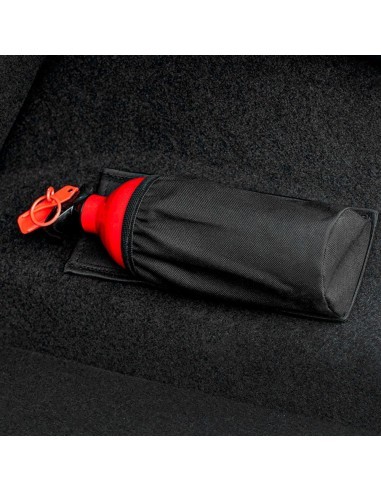 Luggage rack support for car fire extinguisher...