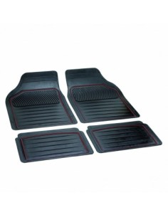 Set of 4 universal rubber mats "PERFECT" Black/Red Bottari