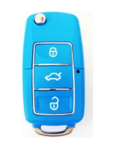 Key case type knife 3 buttons Blue compatible with VW