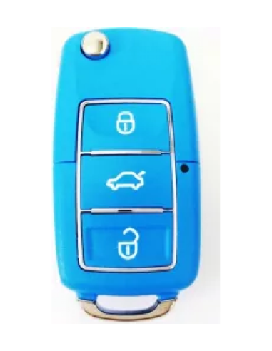 Key case type knife 3 buttons Blue compatible...