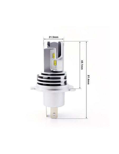 Σετ 2 LED H4 M3 Canbus για αυτοκίνητο, ισχύς 55W, φωτεινότητα 10.000 Lm, 12V-24V