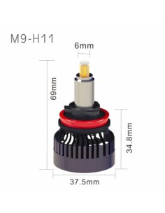 Set 2 LED bulbs H11 M9 4300K Warm Light, Canbus 360... 2