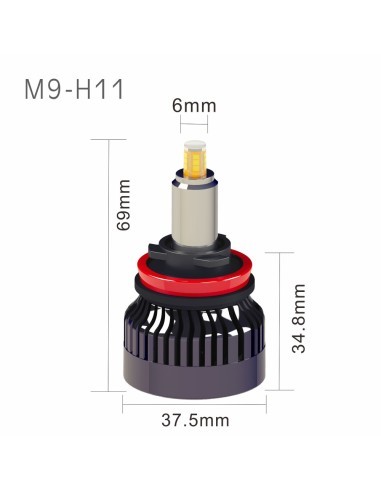 Set 2 LED bulbs H11 M9 4300K Warm Light, Canbus...