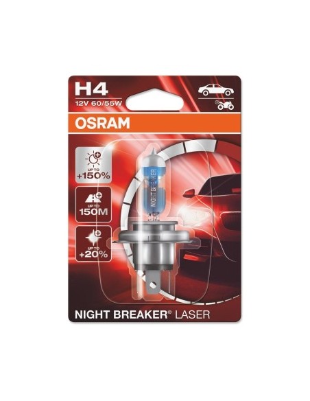 H4 Night Breaker Laser Next Generation +150% 12V 55W Bulb