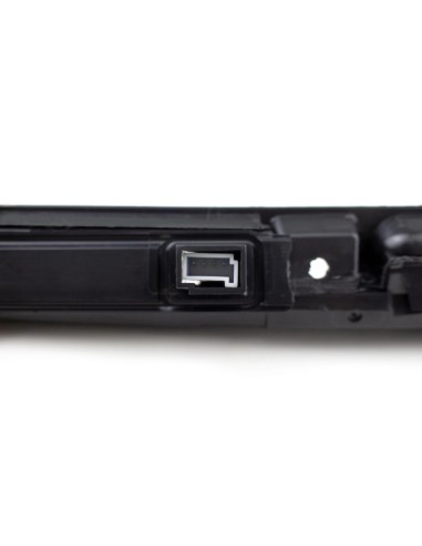 Trunk opening handle with button and license...