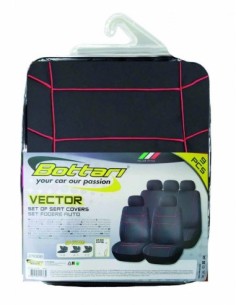 Universal Seat Covers Set "VECTOR" Black/Red Bottari 2