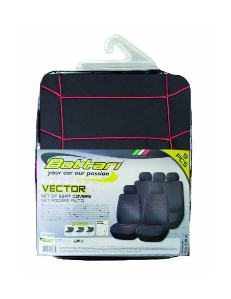 Universal Seat Covers Set "VECTOR" Black/Red Bottari